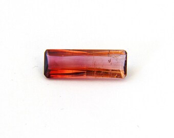 Pink Red Bicolor Tourmaline Faceted Gemstone 3.3 ct 6.1x17.1x3.5 mm Free Shipping