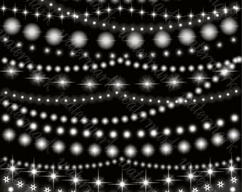 Christmas lights overlay Christmas party clipart Fairy light clipart String of lights clipart Christmas invitation clipart String lights PNG