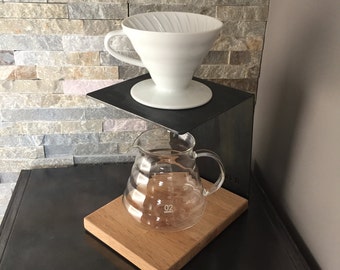Pour Over Stand HARIO V60, coffee maker, manual brew, dripper, steel, wood, Chemed, Bodum, Kinto