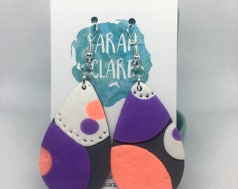 STITCHED // Hook Dangle // Grey.Coral.White.Purple