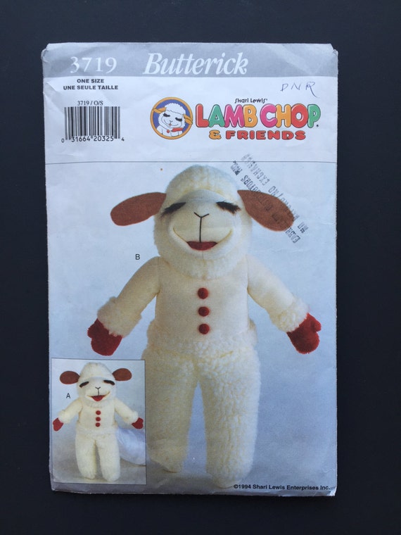 Lamb Chop & Friends Puppet And Doll Shari Lewis Sewing Pattern