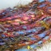 Amy - racing stripe novelty yarn and blue faced leicester (BFL) handspun art yarn - bulky, 63 yards, 2.8 ounces