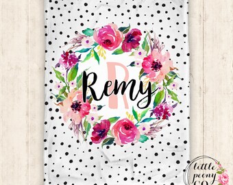 Personalized Baby Blanket - Baby Blanket - Floral Blanket - Floral Baby Blanket - Personalized Gift - Baby Shower Gift - Throw Blanket