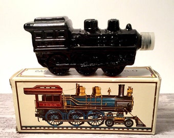 Vintage Train Avon Bottle Cannonball Express 4-6-0 Wild Country Men's Aftershave, Decorative Bottles, Steam Train, Steampunk, Original BOX