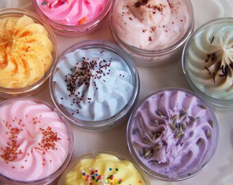 Mini Cream Fluff Sample Soap - Travel Size, Trial Size, Mini Jar, Whipped Soap, Soap in a Jar, Party Favors, Tester, Sample Size