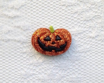 Jack-o-Lantern Glitter Pumpkin Halloween Fall Lapel Pin