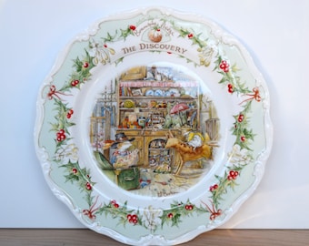 Brambly Hedge The Discovery plate, Royal Doulton, designed by Jill Barklem, made in England 1985