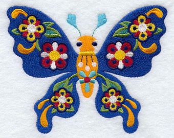 Mariposa Butterfly Mexican Culture Embroidered Flour Sack Hand Towel
