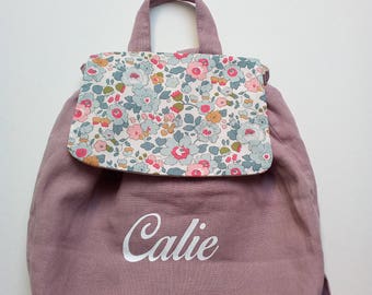 Linen and liberty personalized kids backpack / purse bag/child name birthday child/bag back/child/baptism gift bag gift bag