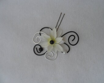 Hair - black white and silver - bridal hair