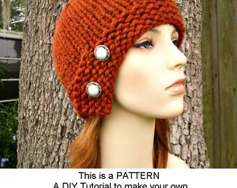Instant Download Knitting Pattern - Knit Hat Pattern Chunky Cloche Hat Pattern - Womens Hat Pattern Knit Cloche Pattern - Womens