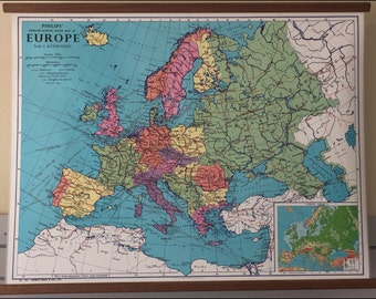 Phillip's Europe Vintage Hanging Map