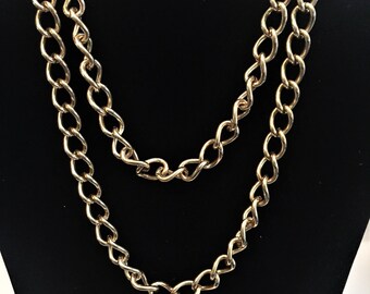 Vintage Monet Chain Necklace, Long Monet Chain, 30" Necklace, Gold Tone, Vintage Chain, Vintage Jewelry