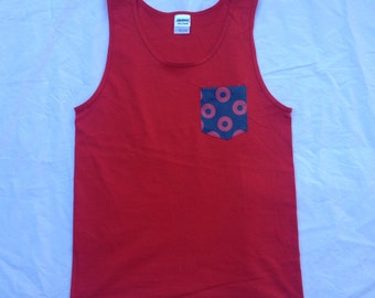 Men's Fishman Donut Pocket Tank Top in Red Phish Shirt / You Enjoy My Shirt
