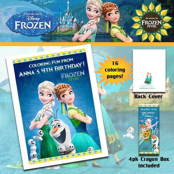 frozen fever anna elsa coloring book with crayons birthday