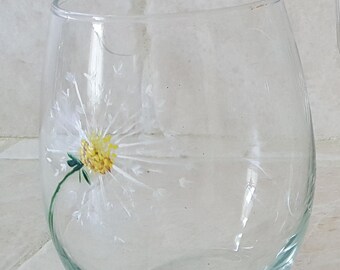 Dandelion - Stemless Wine Glasses