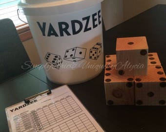 YARDZEE or Farkle, Yard Yahtzee, Life Size Yahtzee, Yahtzee for the Yard, Life Size Game, Summer Game, Backyard Game, Life Size Dice Game