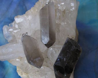 Smokey Quartz Crystal Pendant, Rough Smokey Quartz Pendant, Raw Smokey Quartz Pendant, Natural Smokey Quartz Pendant, Smokey Quartz