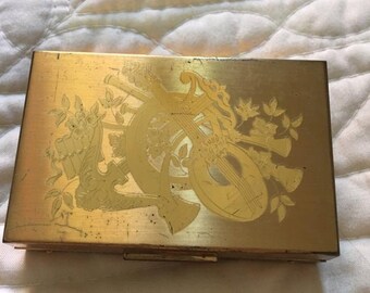 1950s Vintage Elgin Compact, 50s Musical, Elgin American, Vintage Make Up, Antique Music Box, Anniversary Waltz, Holiday Gift For Her