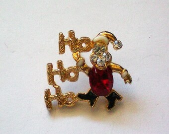 Ho Ho Ho Santa Tie Tack or Hat Pin for Christmas Holidays - 5665