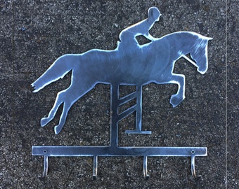 Jumper Horse with Hooks Metal Art