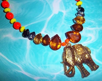 Electric Elephant Necklace
