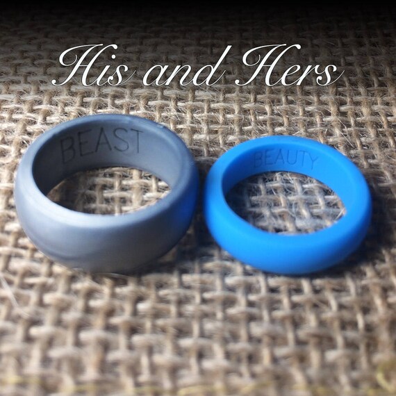 2 Pack His  Hers  Personalized Silicone  Rings  Customized