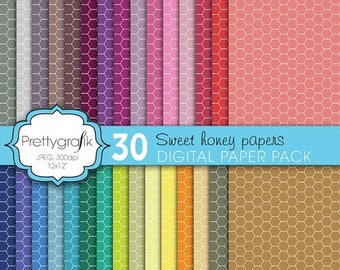 80% OFF SALE honeycomb hexagonal digital paper, commercial use, scrapbook papers, background - PS600