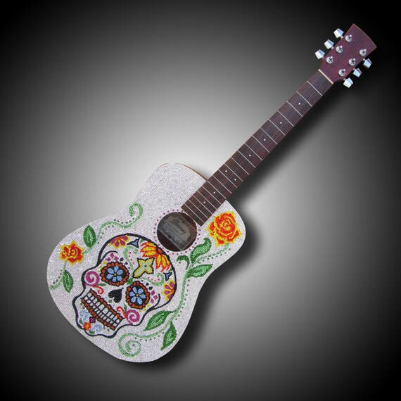 Dia de los Muertos Guitar Art
