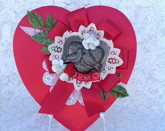 Red vintage Russell Stover Candy Valentine heart candy box | memorbilla | photo props | wedding and party props
