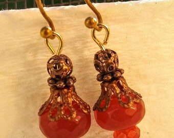 Faceted Carnelian Earrings