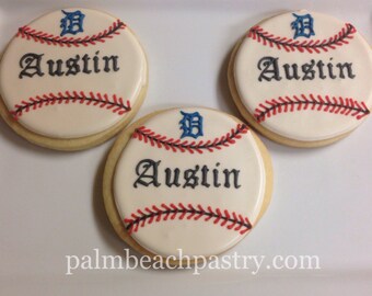 BASEBALL Sugar Cookie favors 1 Dozen (12)