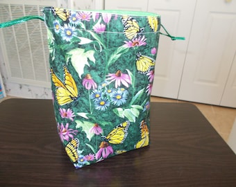 Knitting project bag, Kip bag, project bag, crochet bag, sock knitting bag, knitting bag, small size bag, drawstring bag, sock bag, toy bag