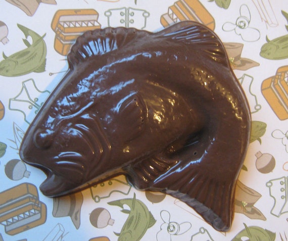 Kiss My Bass - Large solid chocolate fish cake topper party favor