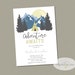 ADVENTURE AWAITS Invitation | Baby Shower or Birthday Party, Little Adventurer, Adventure Begins, Mountains, Teepee, Tent | Instant Download
