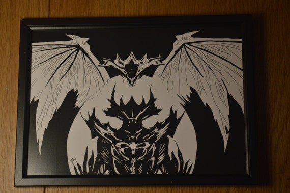 Oryx and Crota from Destiny Black and White Print