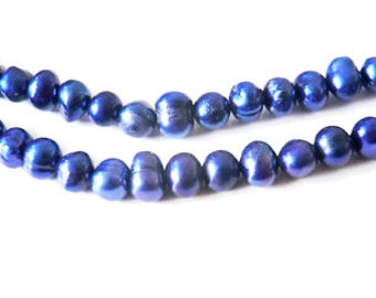 10 x 4-5 mm blue freshwater pearls
