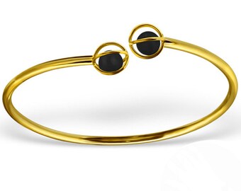 Sterling Silver Globe Bangle