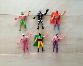 Set Luchador Wrestler Toy Plastic Figures