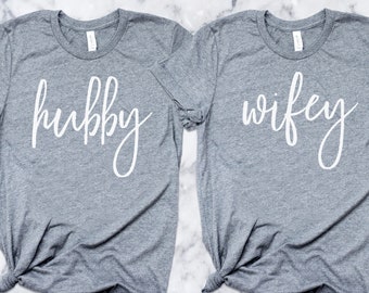 Honeymoon T-Shirts, Wifey Tshirt, Hubby Shirt, Married Couples, Cute Wedding Present, Gift Christmas, Hubby Wifey Shirts, Groom Shirts, SP4