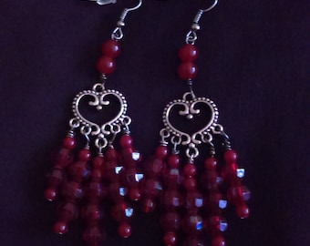 Red heartthrob earrings