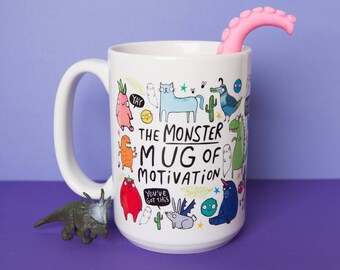 The Monster Mug of Motivation - New Job - Starting Uni - Confidence Boost - giant mug - large mug - Katie Abey