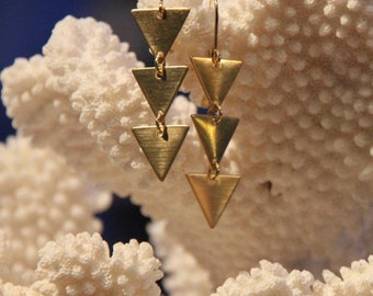 Brass triangle earrings