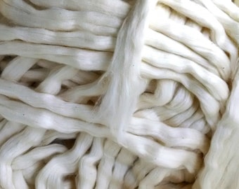 Cotton Roving, Organic Upland - 8 ounces US Grown Texas Cotton