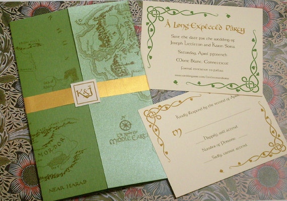 earth themed wedding invitations lord of the rings middle earth map hobbit elven green wedding earth themed wedding invitations lord of the rings middle earth map hobbit elven green wedding
