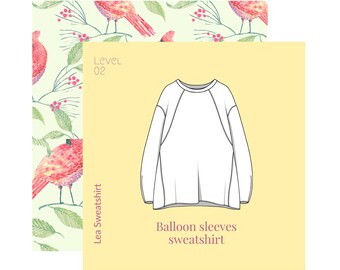 sweatshirt for women, Sewing pattern pdf with clear visual instructions in English ,PDF pattern,sizes 42,44,46,48,50, patternWith tutorial