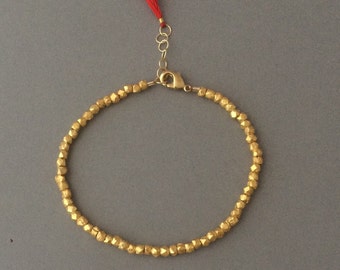 Gold Nugget Beaded Layering Bracelet