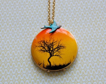 The Bluebird at Dusk Necklace - Vintage
