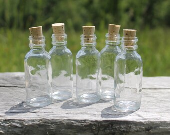 Tiny Flint Glass Bottles with Cork Tops-1oz and 2oz - Belle Savon Vermont