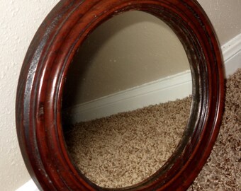 Round Wood Mirror - Mirror - Home Decor - Round Mirror - Nautical Mirror - Wood Mirror